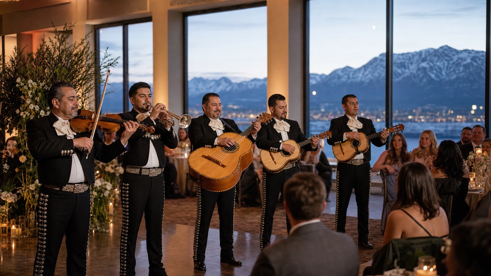 Professional mariachi band in Anchorage, Alaska performing at a wedding reception