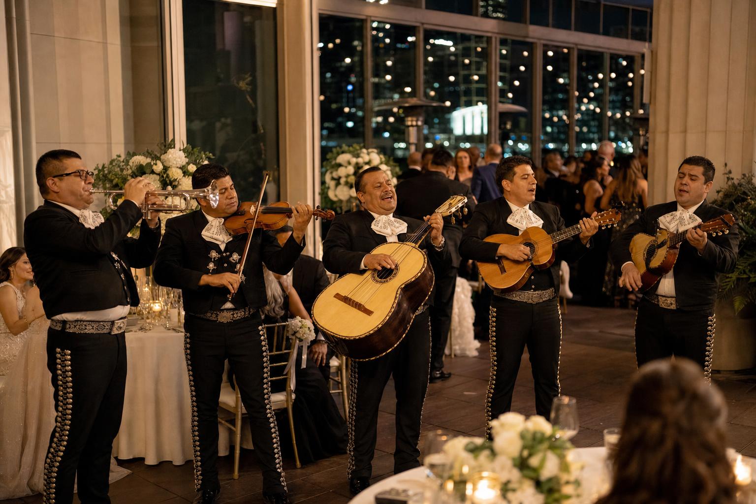 Professional mariachi band in Cincinnati, Ohio performing at a wedding reception Professional mariachi band in Cincinnati, Ohio performing at a wedding reception