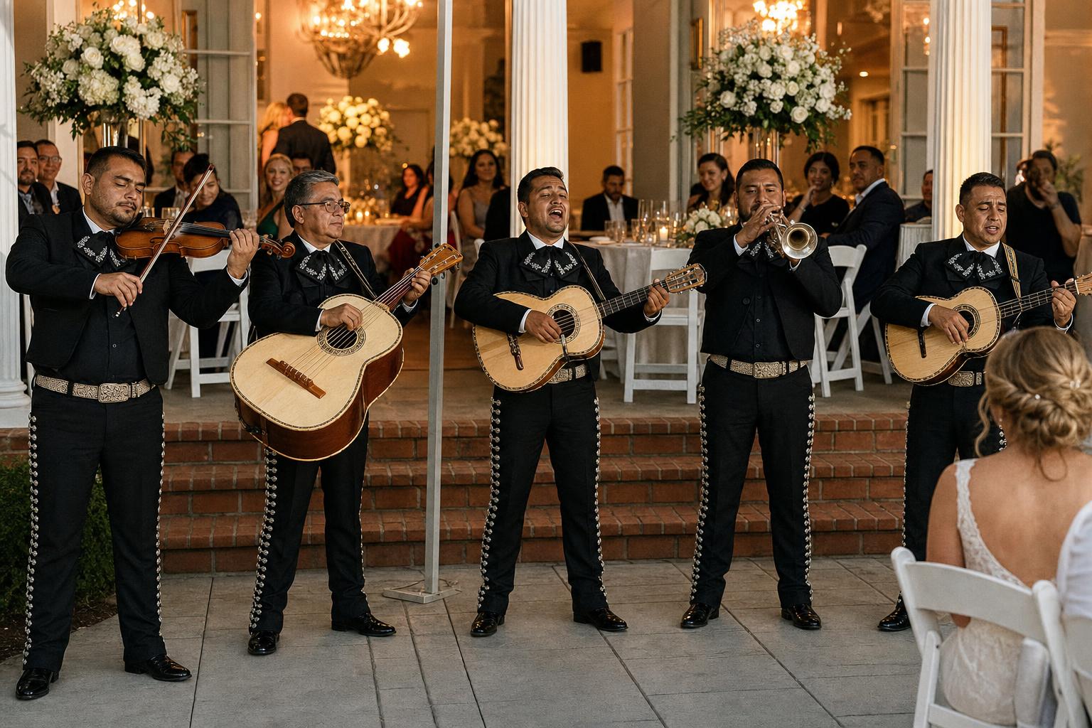 Professional mariachi band in Greensboro, North Carolina performing at a wedding reception