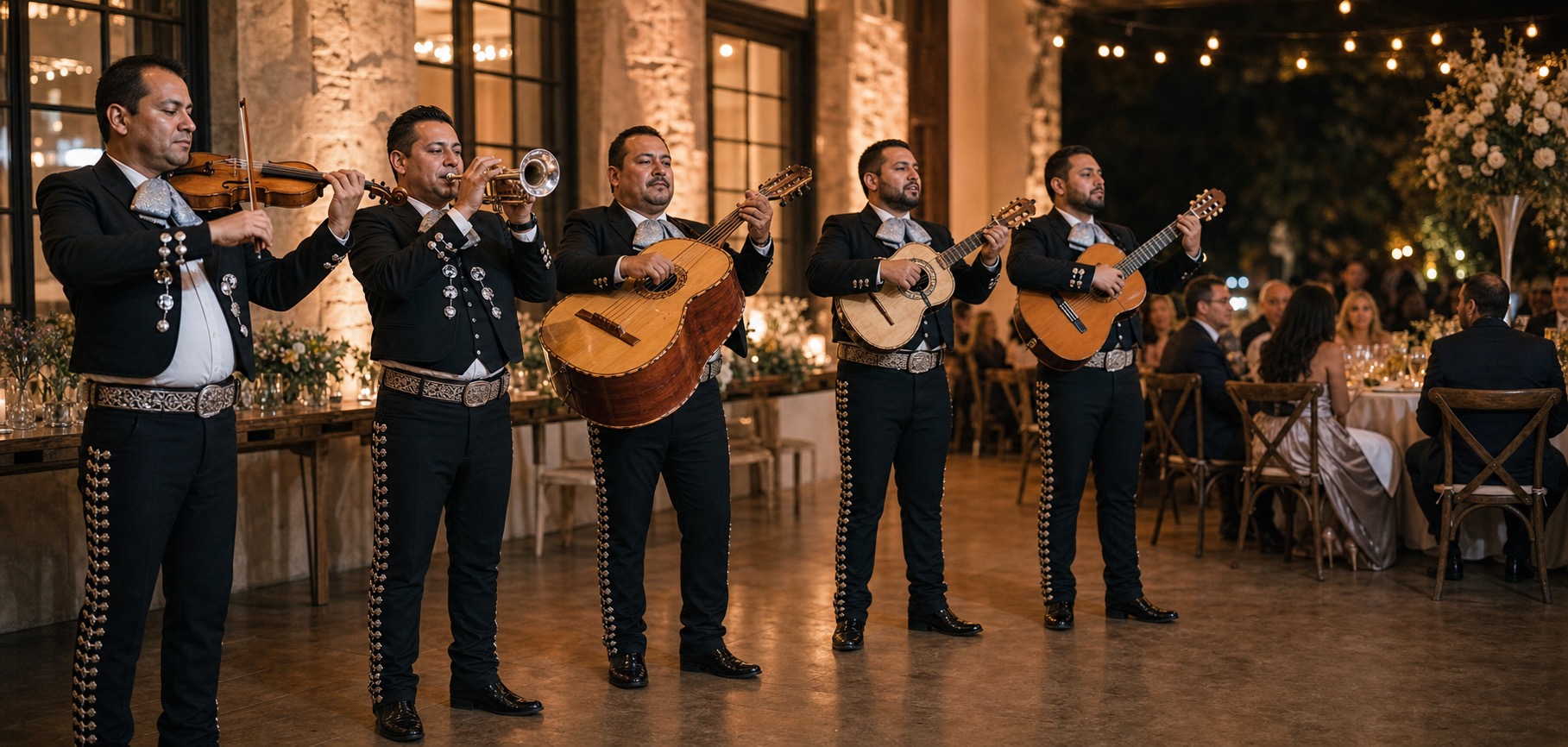 Mariachi band Tulsa OK wedding reception | HireMariachis Professional mariachi band in Tulsa, Oklahoma performing at a wedding reception