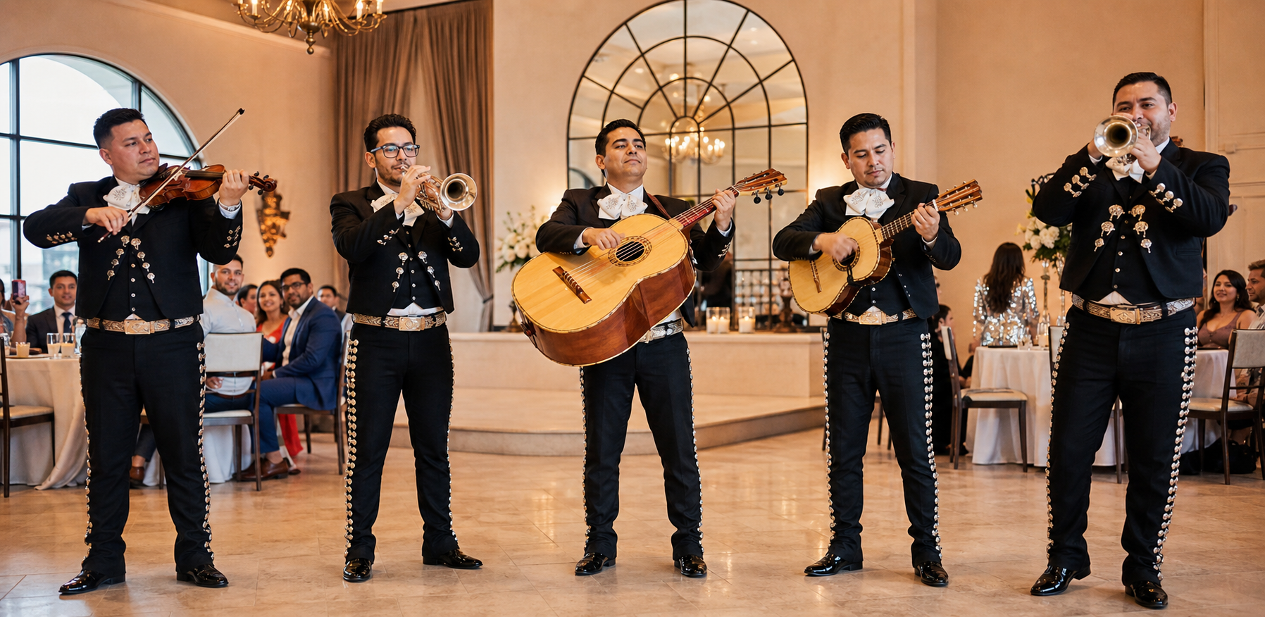 Professional mariachi band in Fort Wayne, Indiana performing at a wedding reception