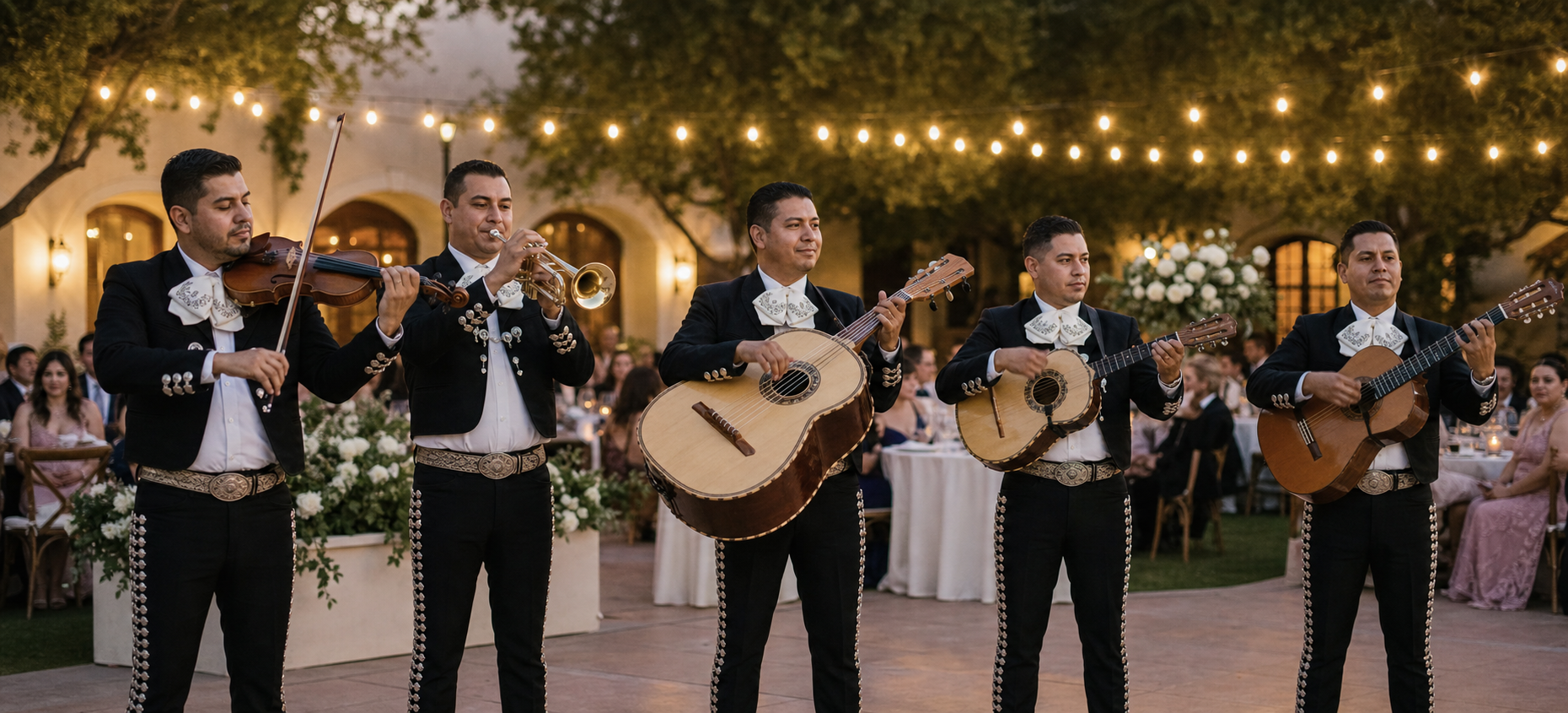 Professional mariachi band in Fresno, California performing at a wedding reception