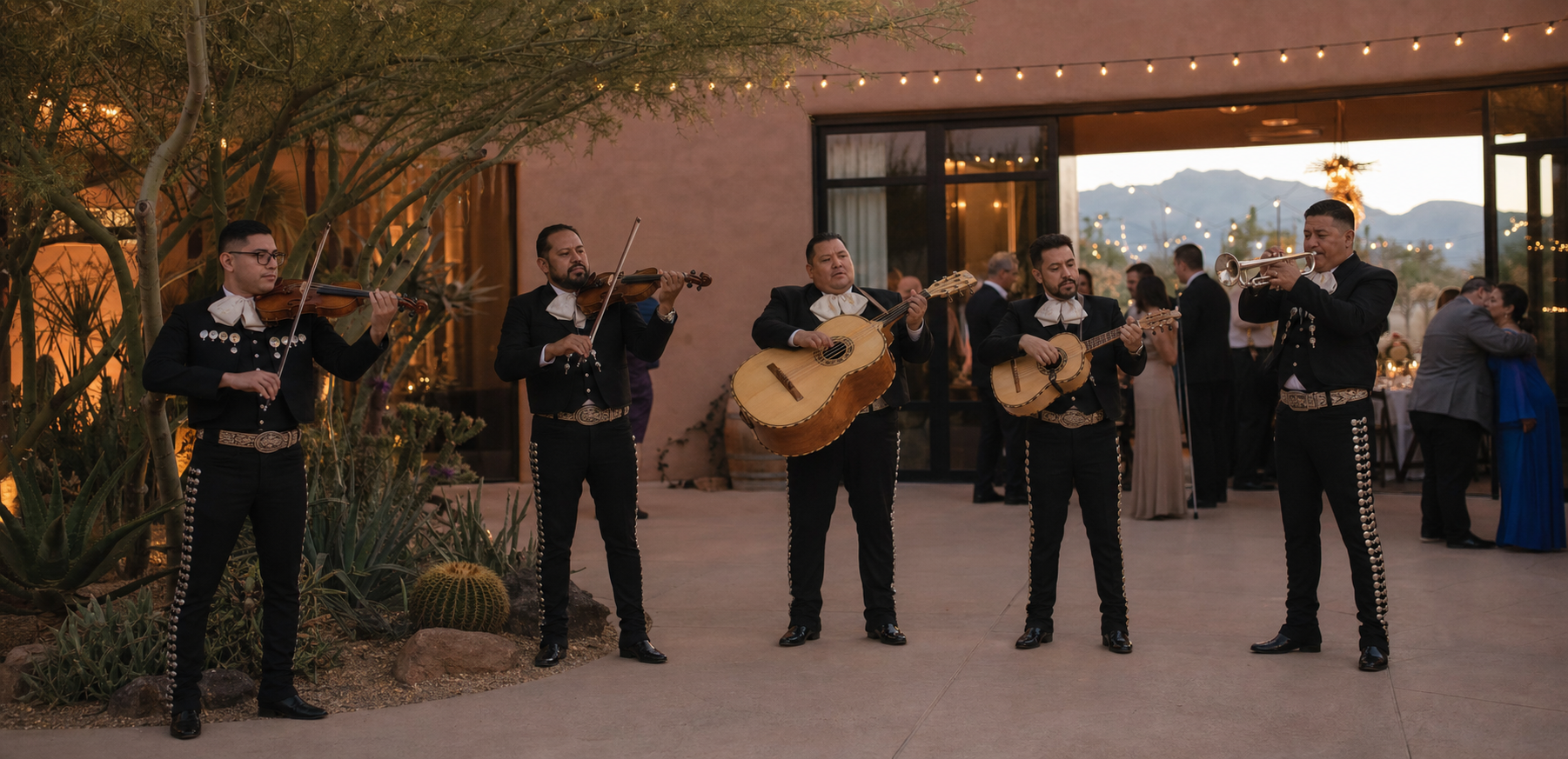 Professional mariachi band in Tucson, Arizona performing at a wedding reception Professional mariachi band in Tucson, Arizona performing at a wedding reception