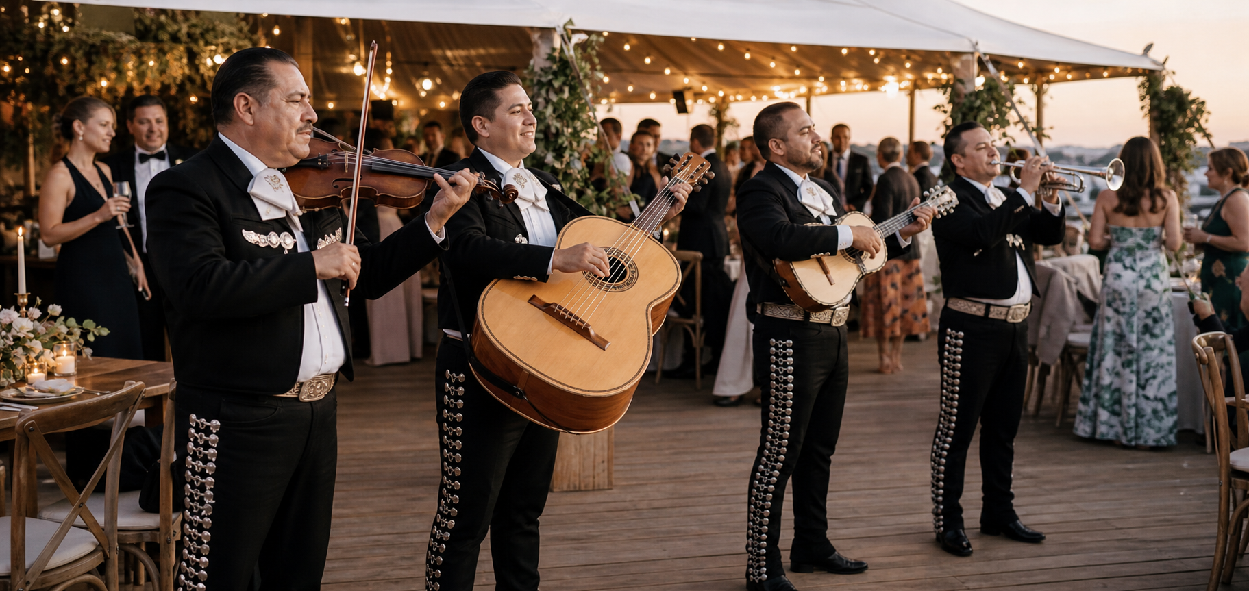 Professional mariachi band in Edgartown MA performing at an upscale Martha's Vineyard private event