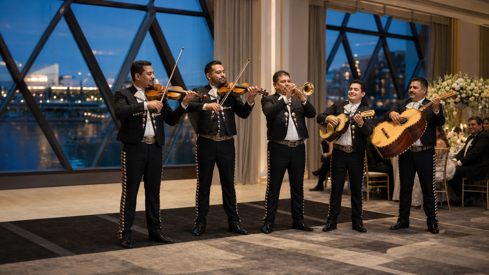 Professional mariachi band in Irving, Texas performing at a Las Colinas wedding reception