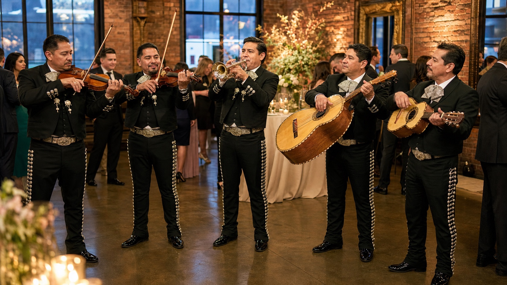 Professional mariachi band in Rochester, NY performing at a wedding reception